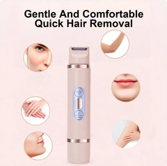 Dual-Head Electric Shaver, Painless Women's Epilator Bikini Hair Removal Device Automatic Hair Trimmer Underarm Facial Lips Leg