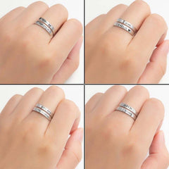 Retro Stainless Steel Double Ring